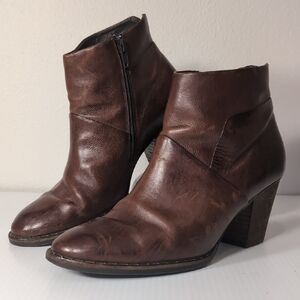 Paul Green Stella Bootie Saddle Stud Welt Cognac Brown Leather UK 6.5 US 8.5